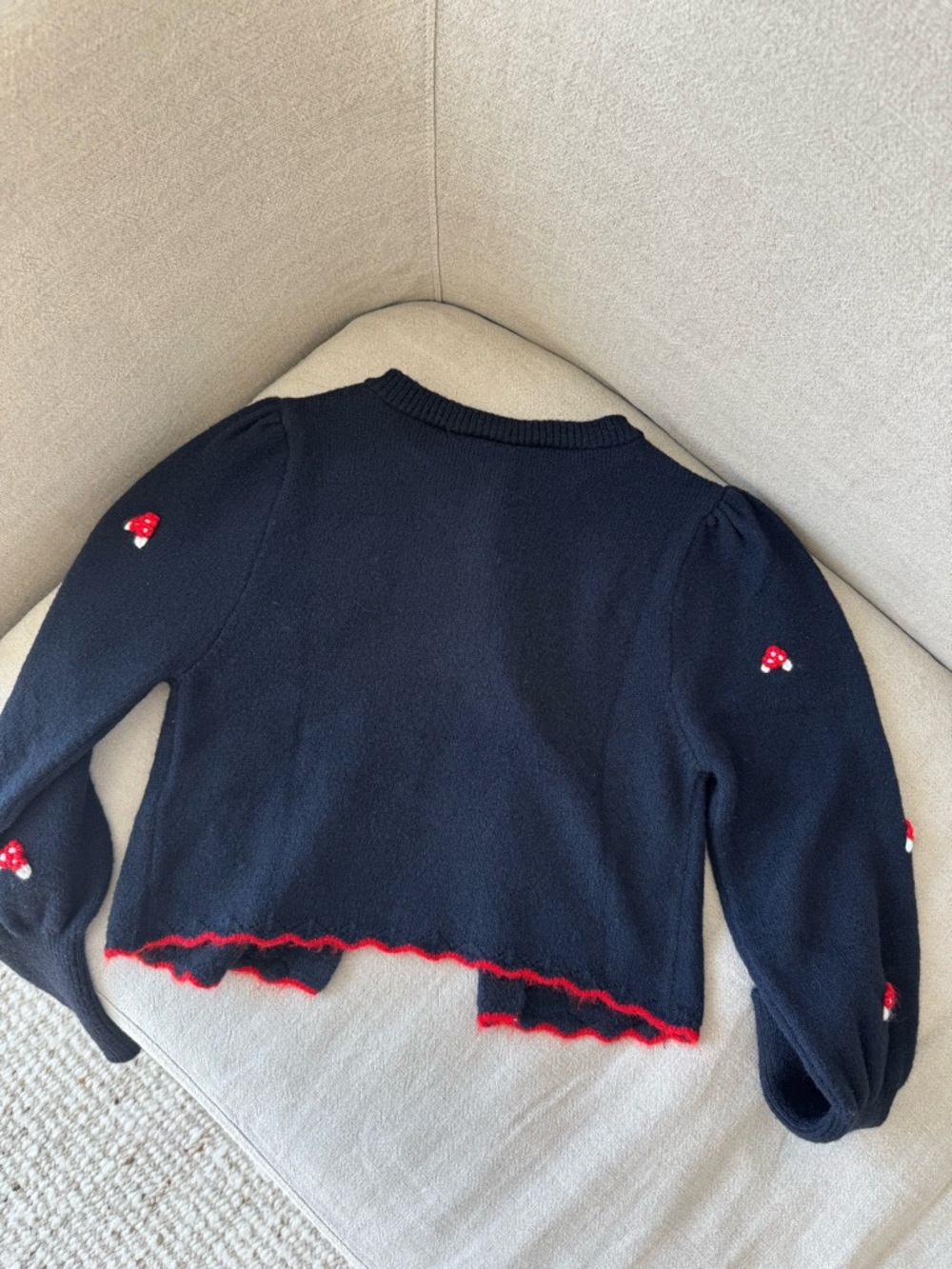 Free People Nonna Sweater XS Midnight Bloom Floral Cardigan Navy & Red - Picture 7 of 11